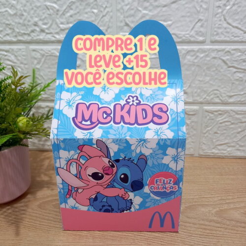 Arquivo de Corte Caixa Mc Lanche Feliz Stitch e Angel #7590