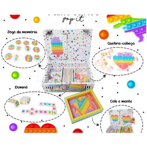 Arquivo de Corte Caixa Paint Games Pop It #3194