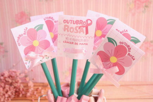 Arquivo de Corte Capinha Lápis Outubro Rosa #3155