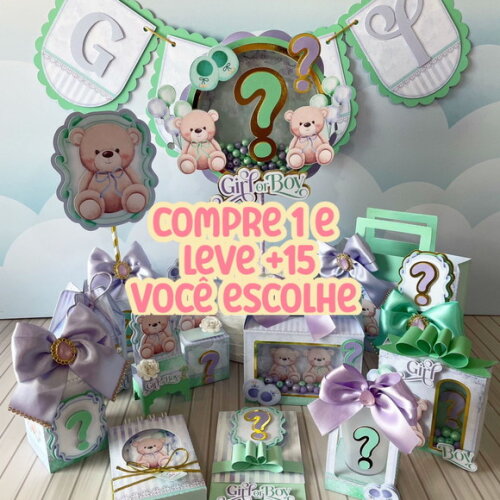 Arquivo de Corte Chá Revelação Lilás com Verde #2170