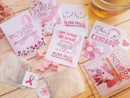 Arquivo de Corte Embalagem Chá Outubro Rosa #3184