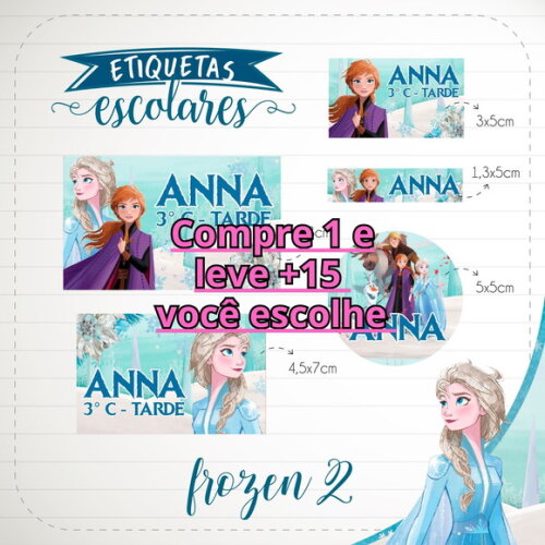 Arquivo de Corte Etiqueta Escolar Frozen #1842