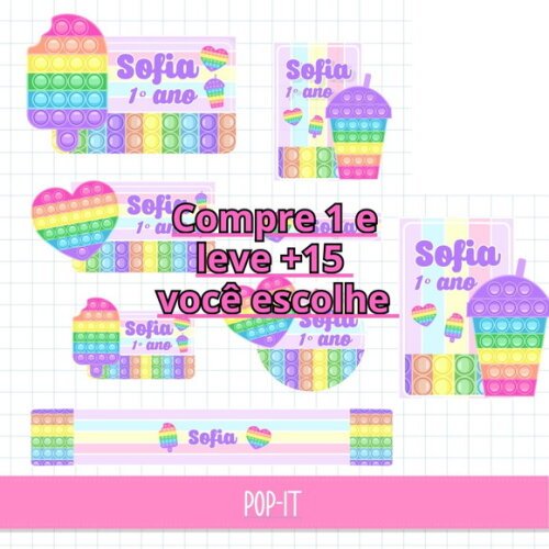 Arquivo de Corte Etiqueta Escolar Pop It #6248