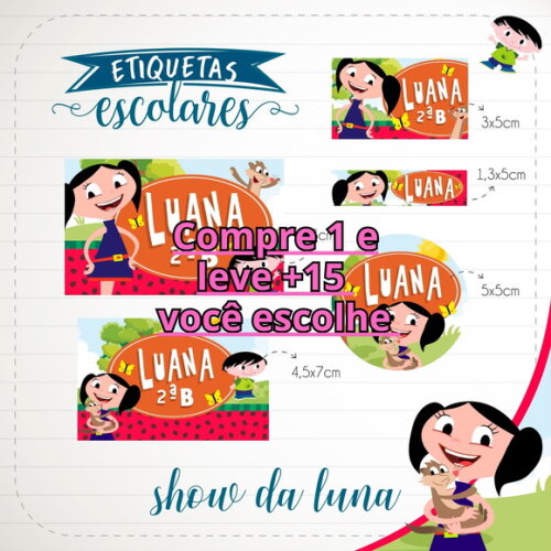 Arquivo de Corte Etiqueta Escolar Show da Luna #1821
