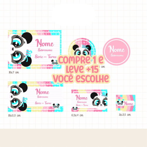 Arquivo de Corte Etiqueta Puket Panda #7654