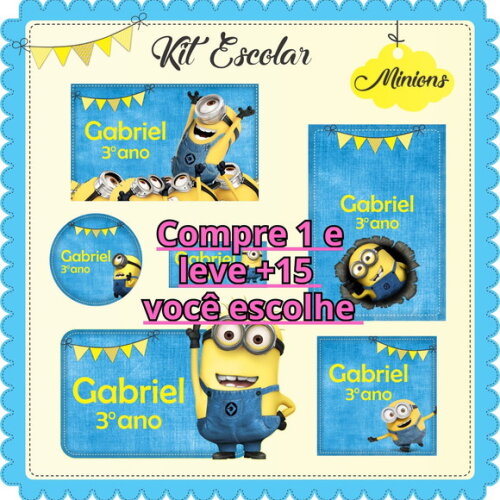 Arquivo de Corte Etiqueta Minions #6132