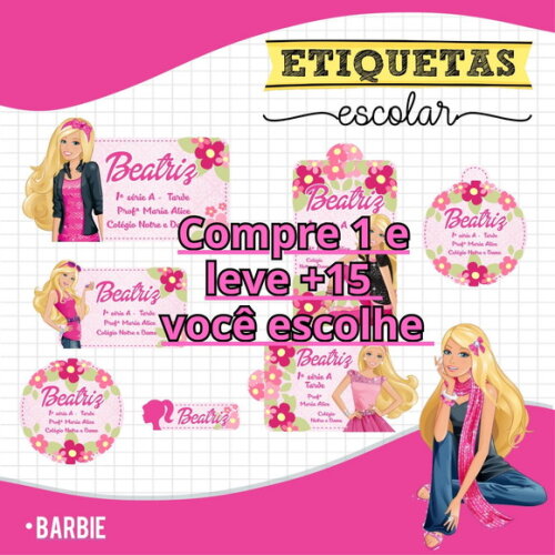 Arquivo de Corte Etiquetas Barbie #6722