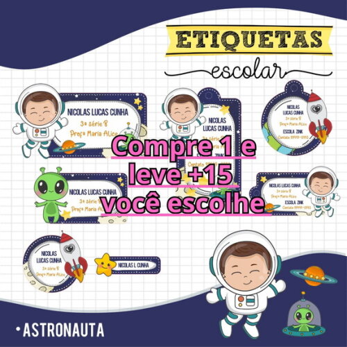 Arquivo de Corte Etiquetas Astronauta #6716