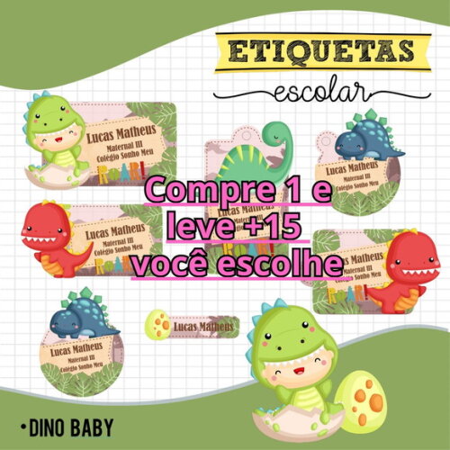 Arquivo de Corte Etiquetas Dino Baby #6720