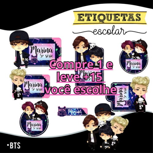 Arquivo de Corte Etiquetas Bts #6723