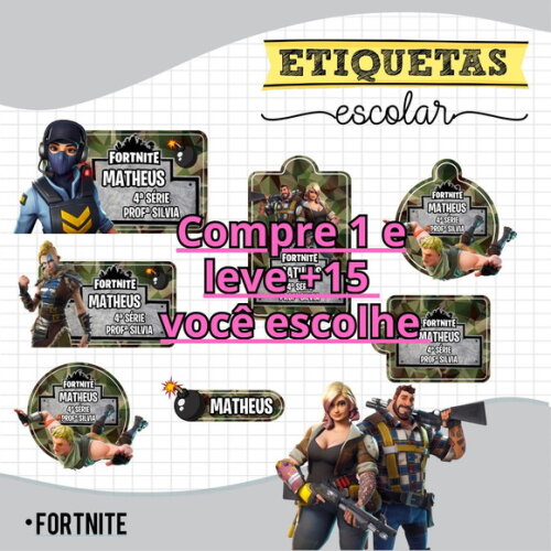 Arquivo de Corte Etiquetas Fortnite #6719