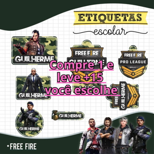 Arquivo de Corte Etiquetas Free Fire #6718