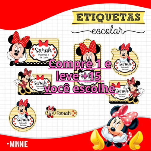 Arquivo de Corte Etiquetas Minnie #6709