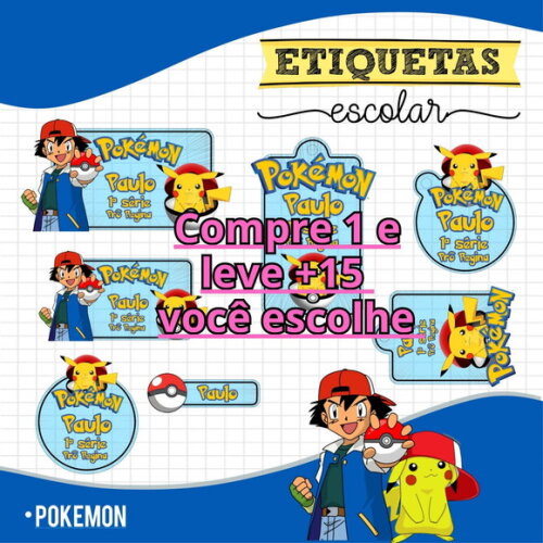 Arquivo de Corte Etiquetas Pokemon #6729