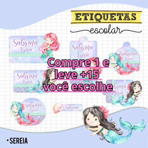 Arquivo de Corte Etiquetas Sereia #6728