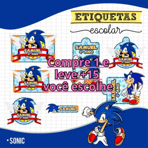 Arquivo de Corte Etiquetas Sonic #6727
