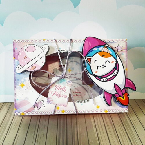Arquivo de Corte Mini Confeiteiro Gatinha no Espaço #164