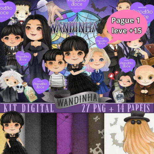 Arquivo de Corte Mini Confeiteiro Wandinha #094