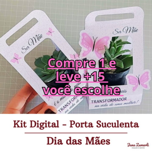 Arquivo de Corte Porta Suculenta Dia das Mães 2025 #6679