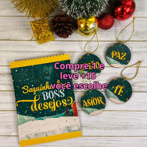 Arquivo de Corte Saquinho dos Bons Desejos Natal #5996