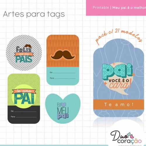 Arquivo de Corte Tags Dia dos Pais #2809