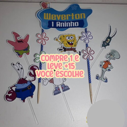 Arquivo de Corte Topo de Bolo Bob Esponja #7360