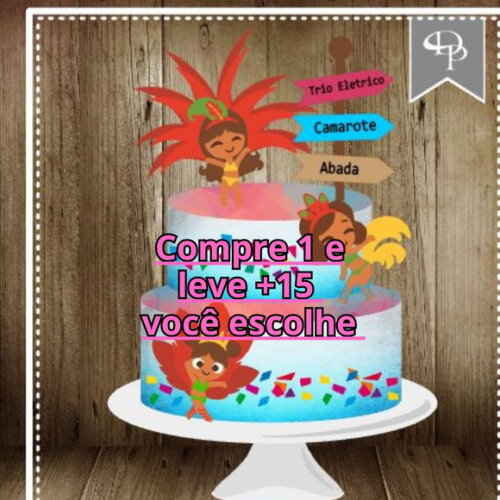 Arquivo de Corte Topo de Bolo Carnaval #6367