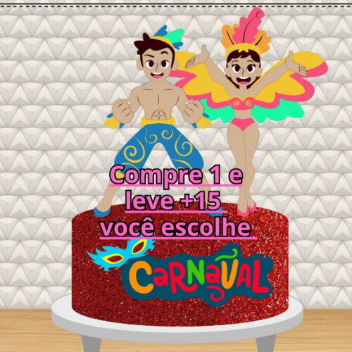 Arquivo de Corte Topo de Bolo Carnaval #6374