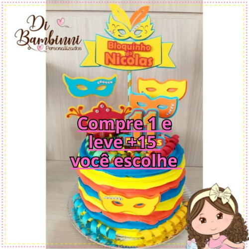 Arquivo de Corte Topo de Bolo Carnaval #6391