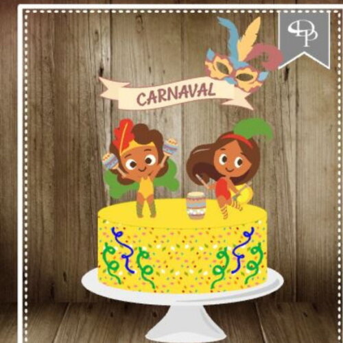 Arquivo de Corte Topo de Bolo Carnaval #6439