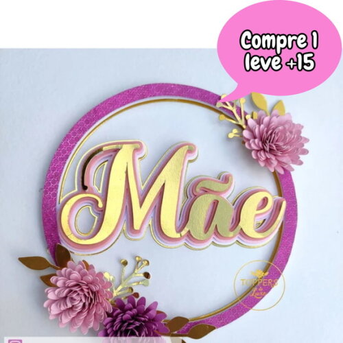 Arquivo de Corte Topo de Bolo Dia das Mães #2659
