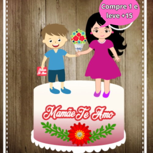 Arquivo de Corte Topo de Bolo Dia das Mães #3902