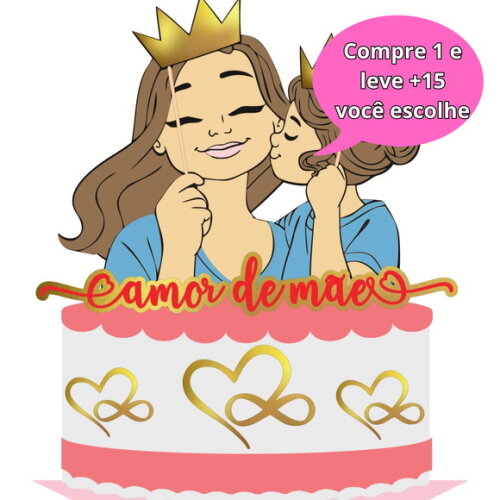 Arquivo de Corte Topo de Bolo Dia das Mães #3915