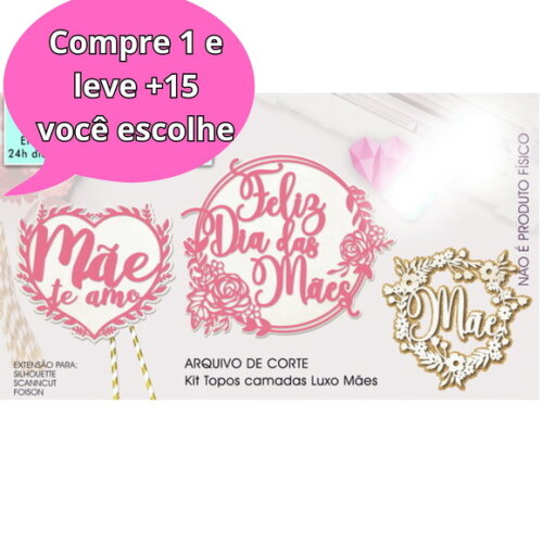 Arquivo de Corte Topo de Bolo Dia das Mães #3918