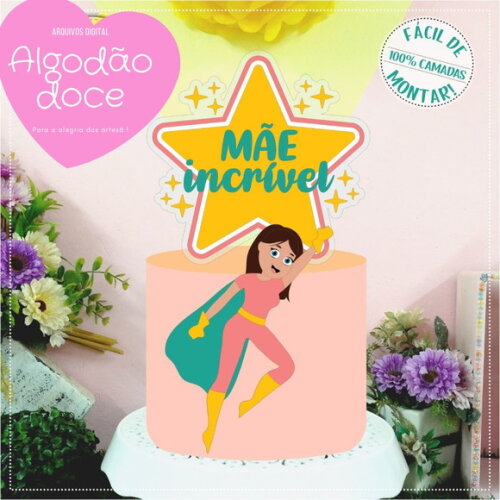 Arquivo de Corte Topo de Bolo Dia das Mães #420
