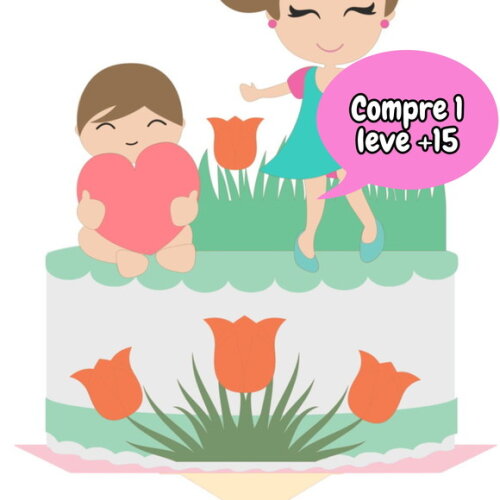 Arquivo de Corte Topo de Bolo Dia das Mães #493