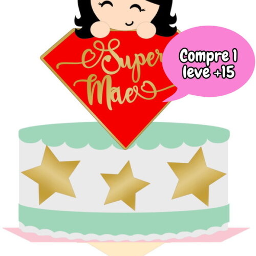 Arquivo de Corte Topo de Bolo Dia das Mães #500