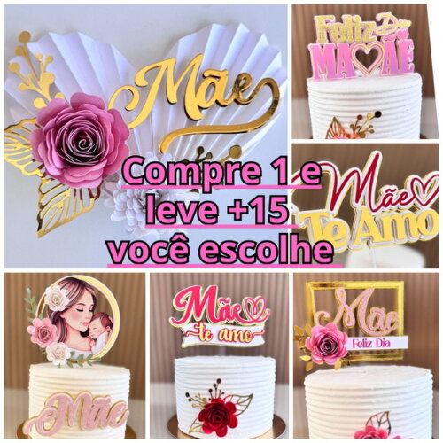Arquivo de Corte Topo de Bolo Dia das Mães #6617