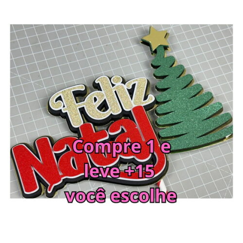 Arquivo de Corte Topo de Bolo Feliz Natal Arvore #5773