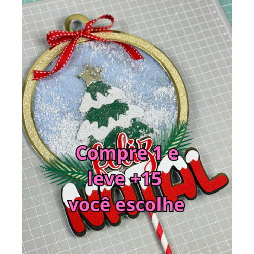 Arquivo de Corte Topo de Bolo Feliz Natal Arvore #5777