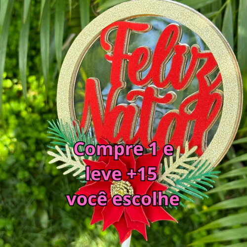 Arquivo de Corte Topo de Bolo Feliz Natal Flor #5770