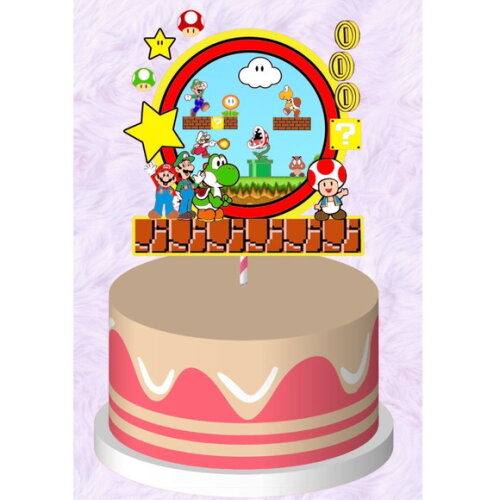 Arquivo de Corte Topo de Bolo Mario Bros #1113