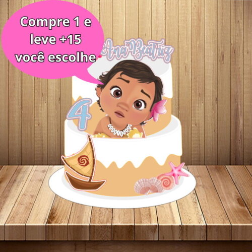 Arquivo de Corte Topo de Bolo Moana Baby #4165