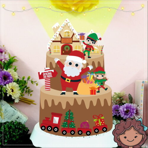Arquivo de Corte Topo de Bolo Natal #2691