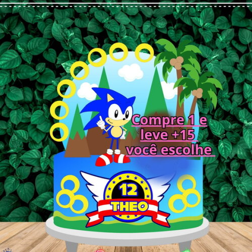 Arquivo de Corte Topo de Bolo Sonic #6796