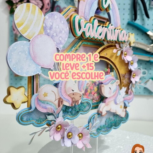 Arquivo de Corte Topo de Bolo Unicórnio #7646