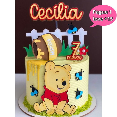 Arquivo de Corte Topo de Bolo Ursinho Pooh #3465