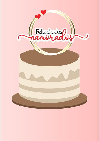 Arquivo de Corte Topo de Bolo- Dia dos Namorados #717