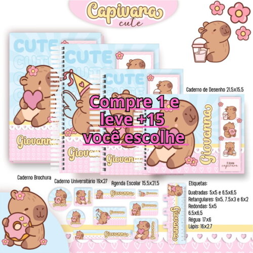 Arquivo de Corte Volta Ás Aulas Capivara Cute #5349