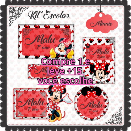 Arquivo de Corte Volta Ás Aulas Minnie Vermelha #076